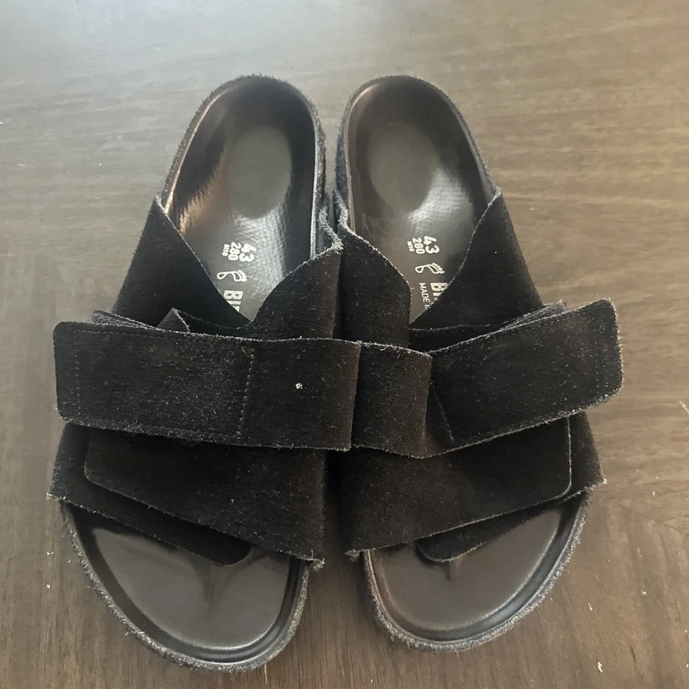Birkenstock Kyoto Exquisite Sandal Suede Leather Black Narrow Mens 43 US 10